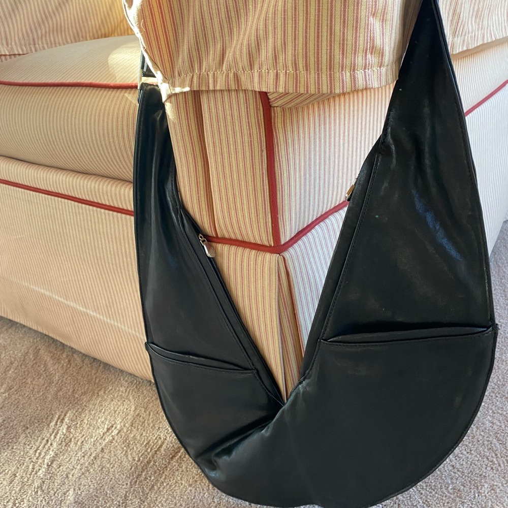 A Sash Bag in black leather